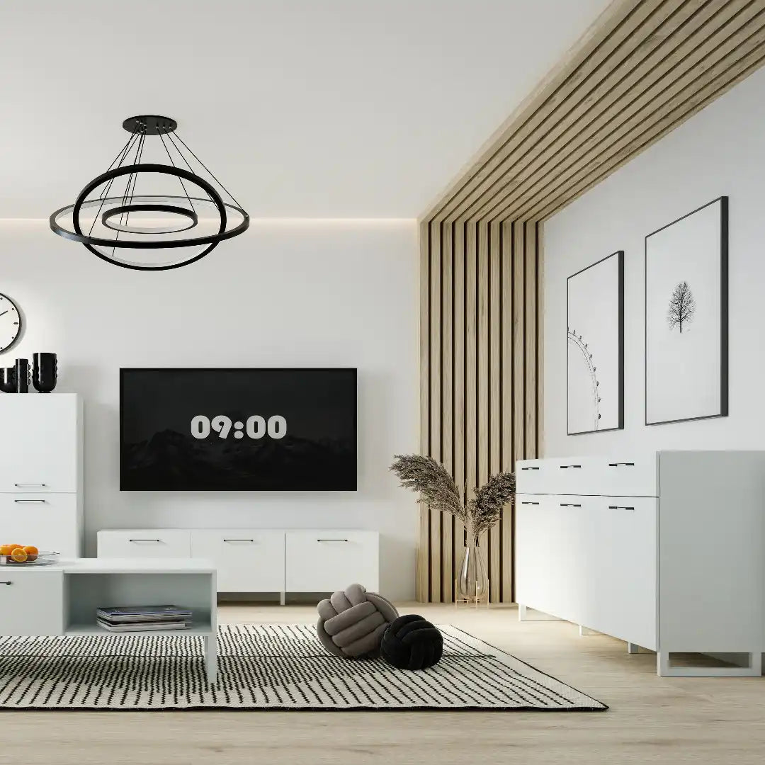 Sali 3 Door 3 Drawer Chest in Light Grey - Price Crash Furniture