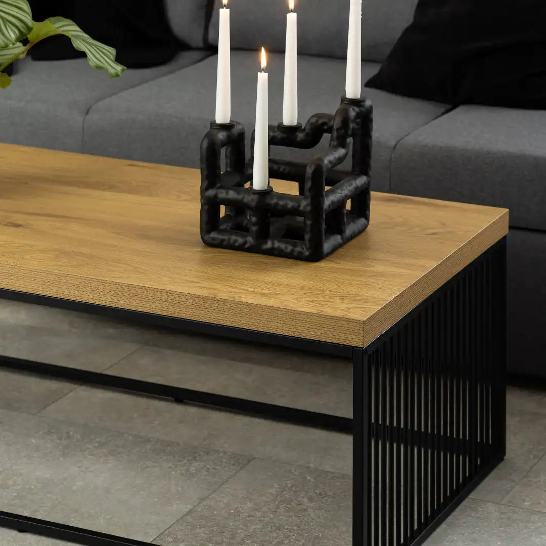Strington Coffee Table in Black and Oak - Price Crash Furniture