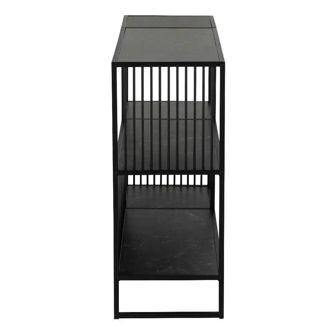 Strington Bookcase with 2 Shelves in Black - Price Crash Furniture