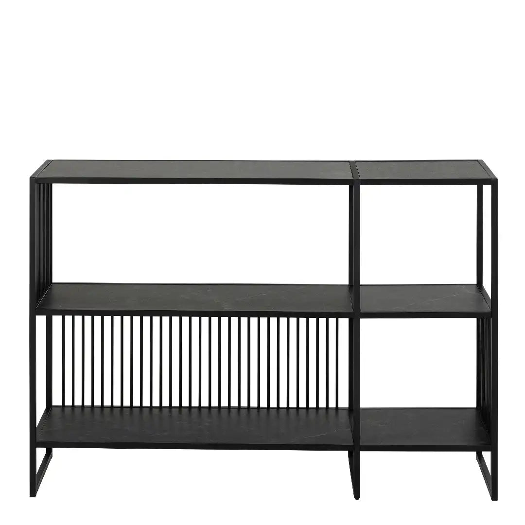 Strington Bookcase with 2 Shelves in Black - Price Crash Furniture