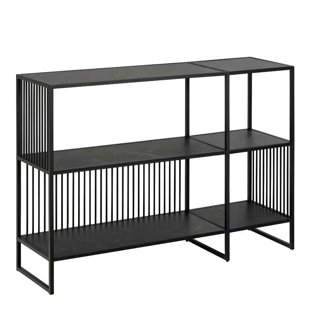Strington Bookcase with 2 Shelves in Black - Price Crash Furniture
