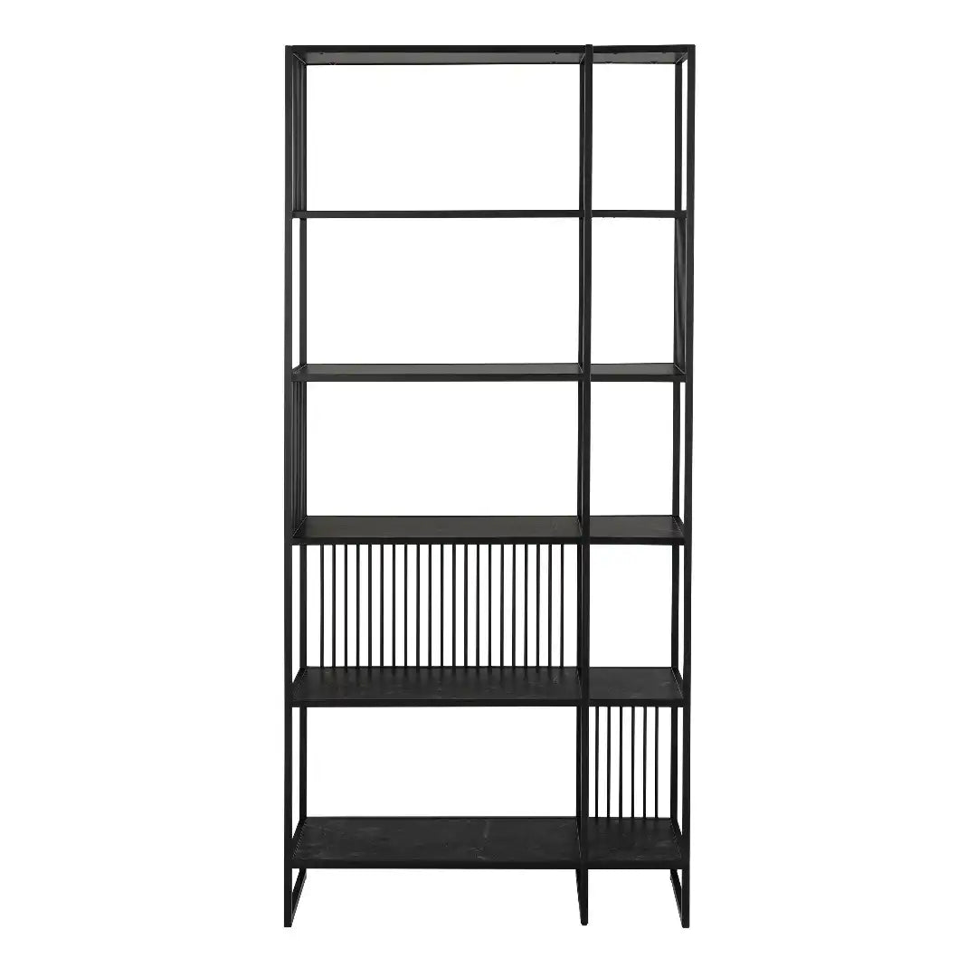 Strington Bookcase with 5 Shelves in Black - Price Crash Furniture