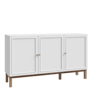 Wensley 3 Door 1 Drawer Sideboard in Light Grey and Oak - Price Crash Furniture