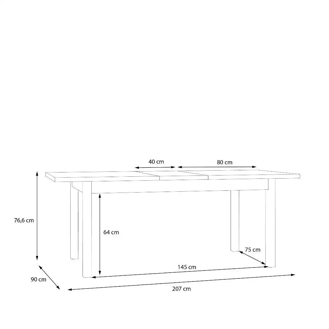 Wensley Dining Table in Light Grey and Oak - Price Crash Furniture