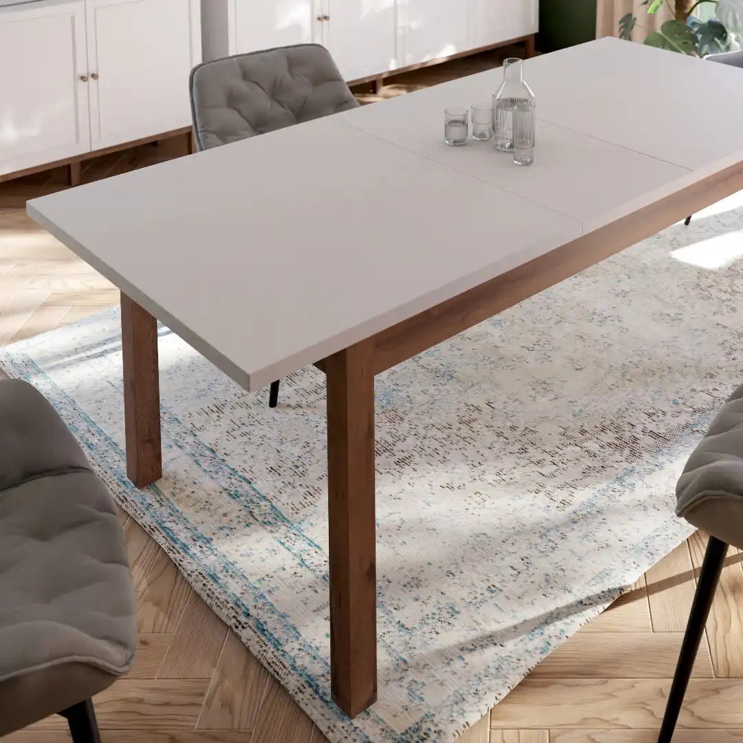 Wensley Dining Table in Light Grey and Oak - Price Crash Furniture
