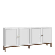 Wensley 4 Door 1 Drawer Sideboard in Light Grey and Oak - Price Crash Furniture