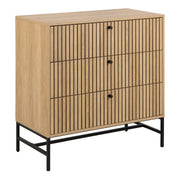 Albany Chest of 3 Drawers in Oak/Black Legs - Price Crash Furniture