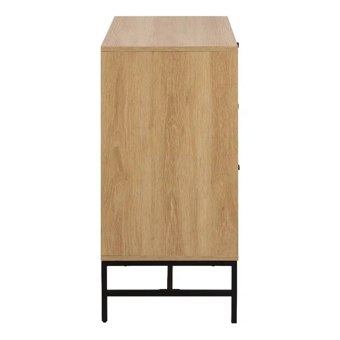 Albany Chest of 3 Drawers in Oak/Black Legs - Price Crash Furniture