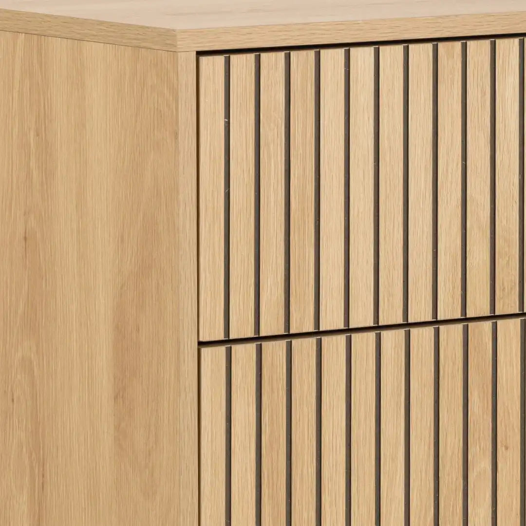 Albany Chest of 4 Drawers in Oak/Black Legs - Price Crash Furniture