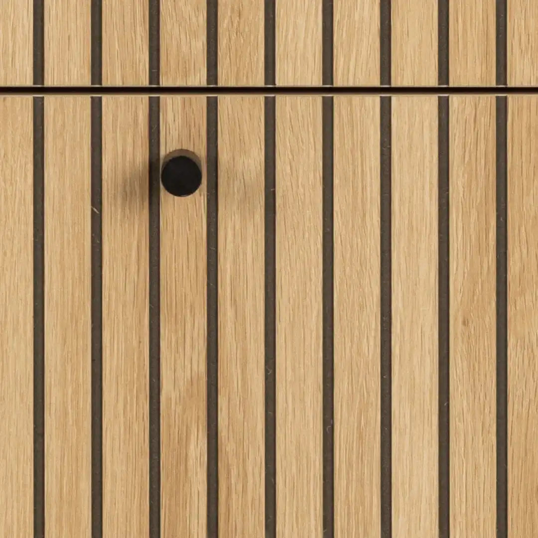 Albany Chest of 4 Drawers in Oak/Black Legs - Price Crash Furniture