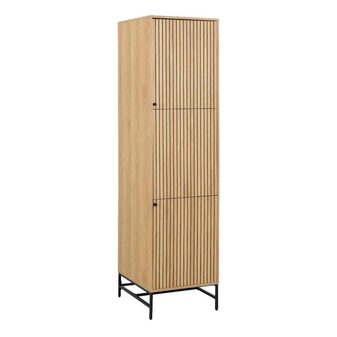 Albany Wardrobe 2 Doors in Oak/Black Legs - Price Crash Furniture