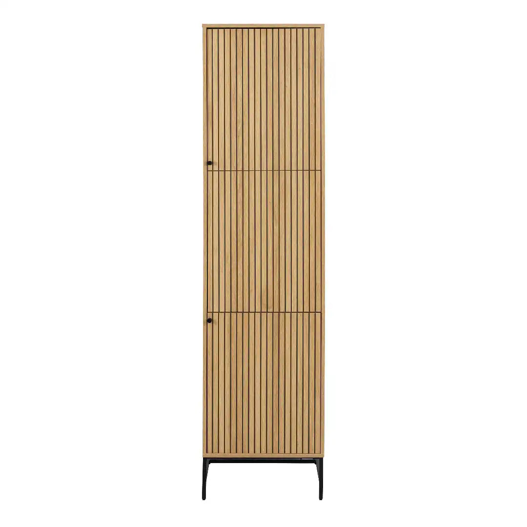 Albany Wardrobe 2 Doors in Oak/Black Legs - Price Crash Furniture