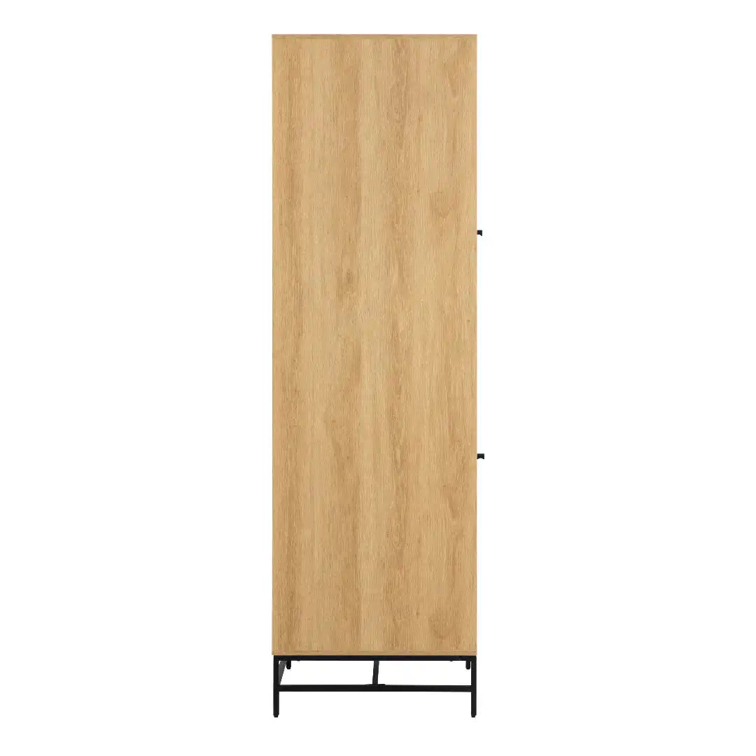 Albany Wardrobe 2 Doors in Oak/Black Legs - Price Crash Furniture