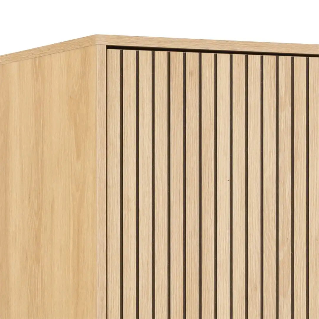 Albany Wardrobe 4 Doors in Black/Oak - Price Crash Furniture