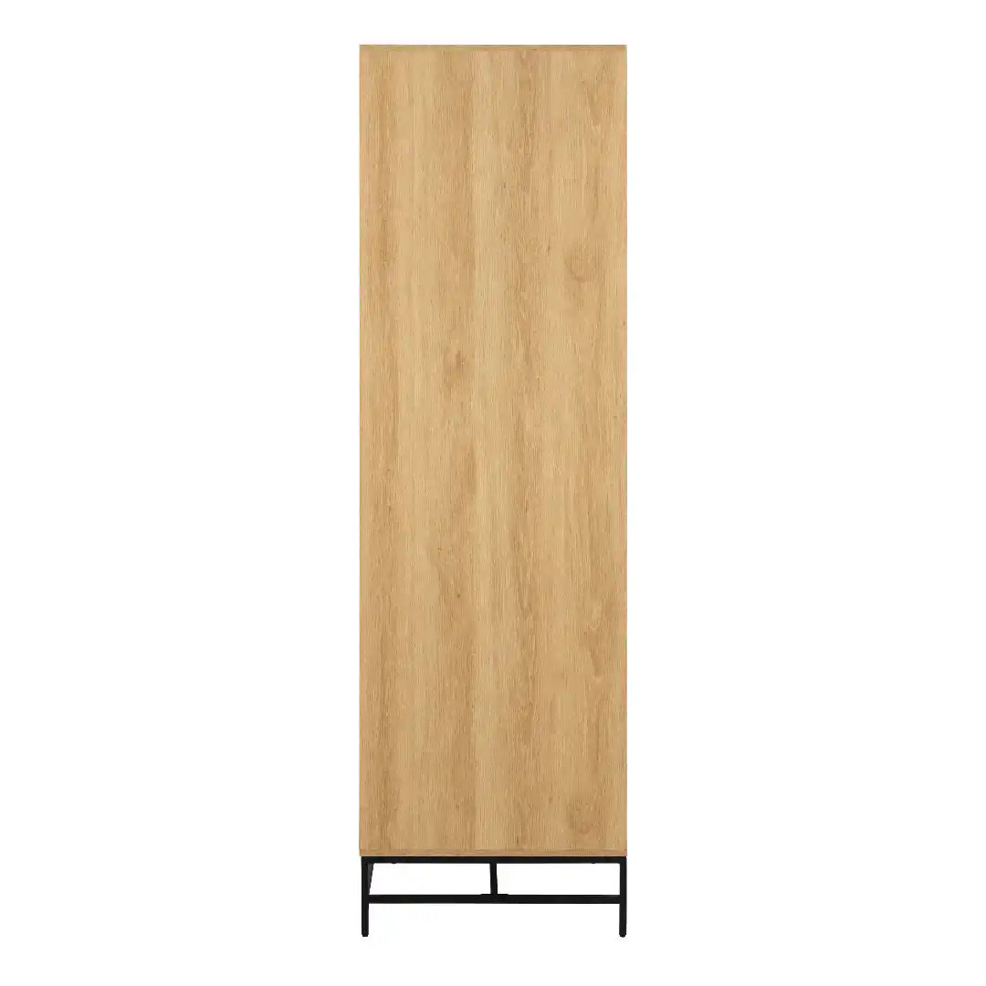 Albany Wardrobe 4 Doors in Black/Oak - Price Crash Furniture