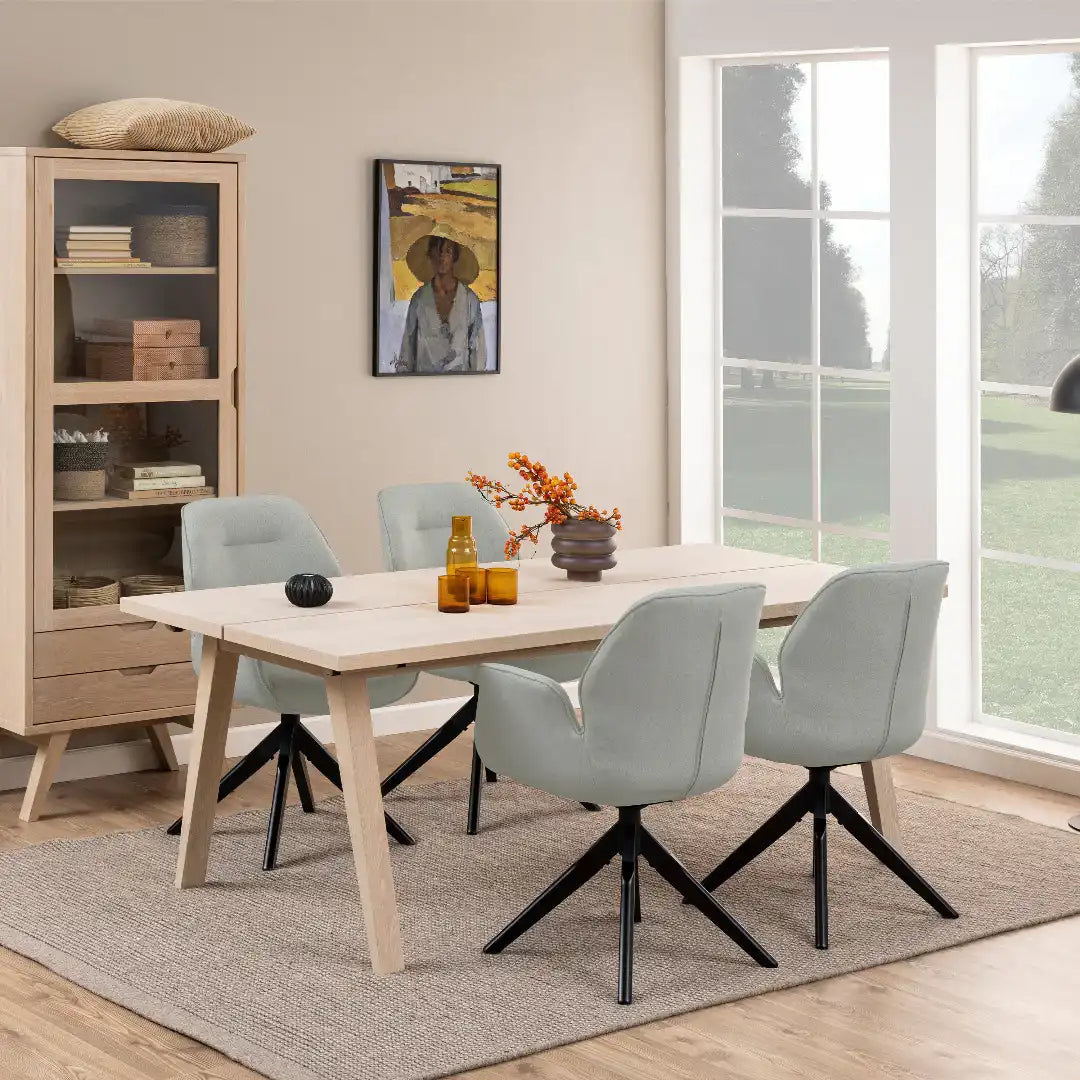 A-Line Rectanglar Dining Table in White Oak - Price Crash Furniture
