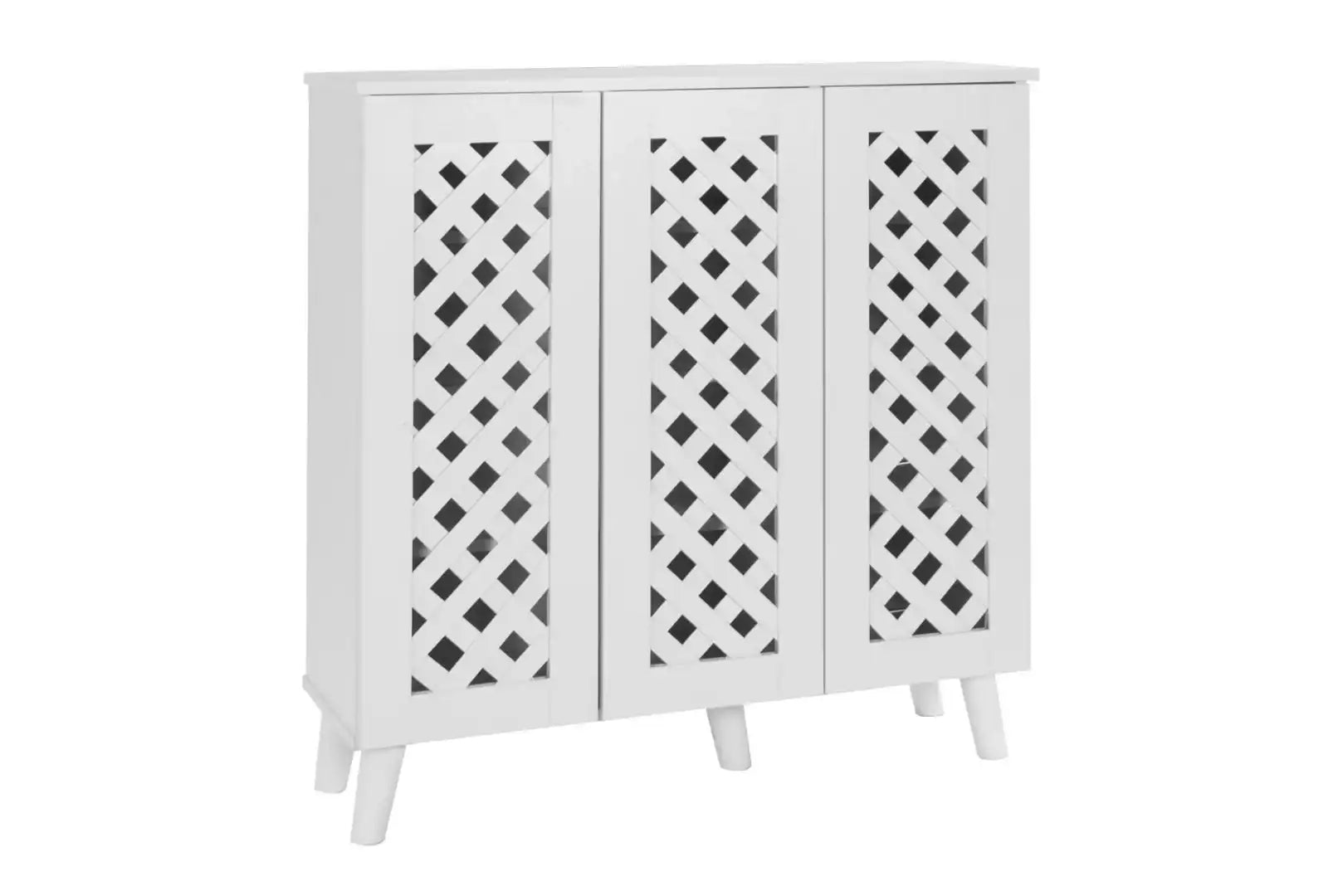 TAD Essentials 3 Door Shoe Cabinet in White - Price Crash Furniture