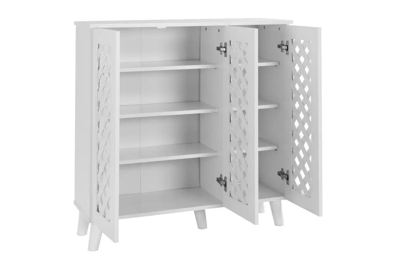TAD Essentials 3 Door Shoe Cabinet in White - Price Crash Furniture