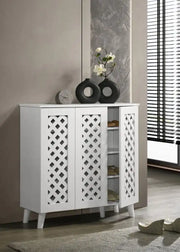 TAD Essentials 3 Door Shoe Cabinet in White - Price Crash Furniture