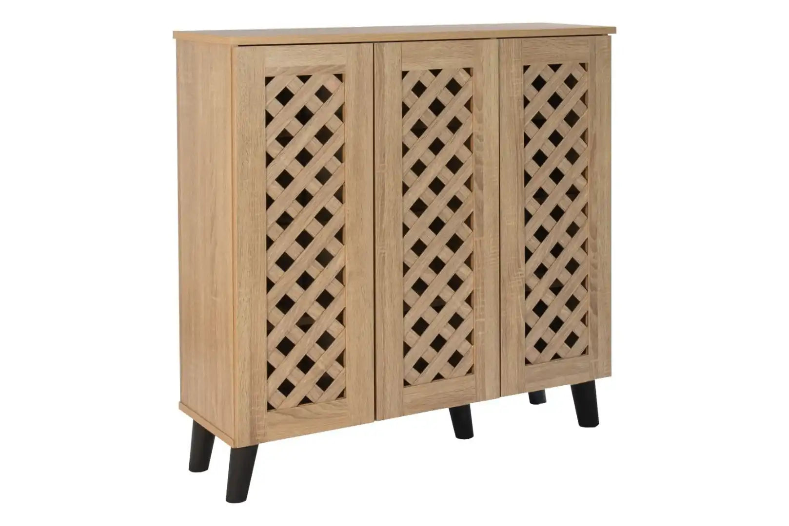 TAD Essentials 3 Door Shoe Cabinet in Sonoma Oak - Price Crash Furniture