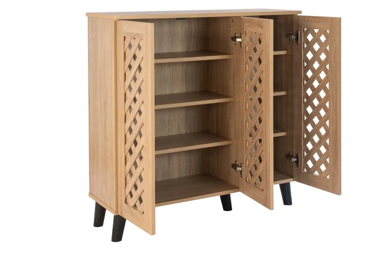 TAD Essentials 3 Door Shoe Cabinet in Sonoma Oak - Price Crash Furniture
