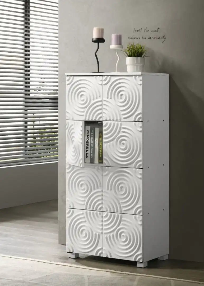 TAD Essentials 8 door storage cabinet in White - Price Crash Furniture
