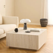 Dice Square Coffee Table in Light Travertine Effect 90x90x42cm - Price Crash Furniture