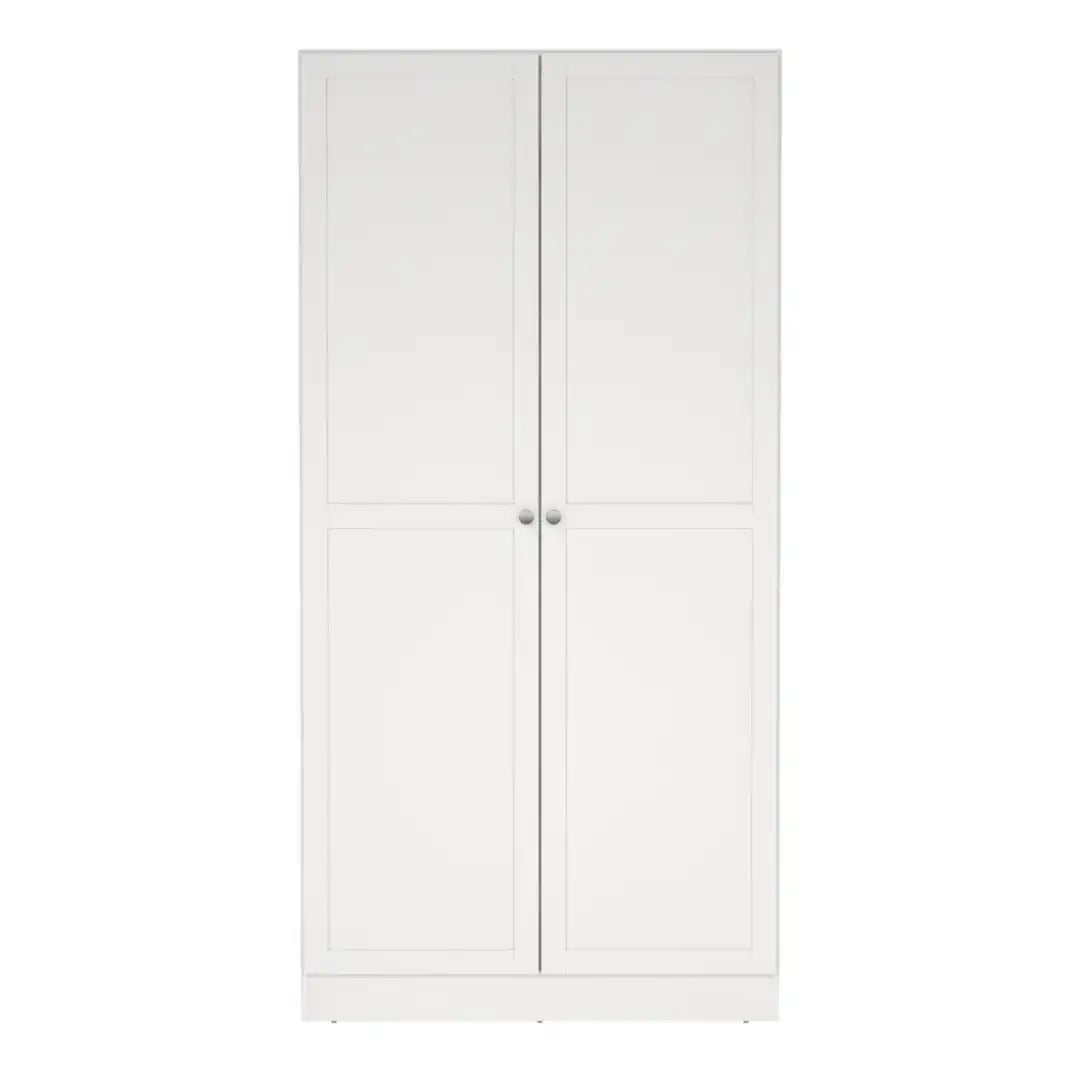 Brande Wardrobe with 2 Frame Doors in White - Price Crash Furniture