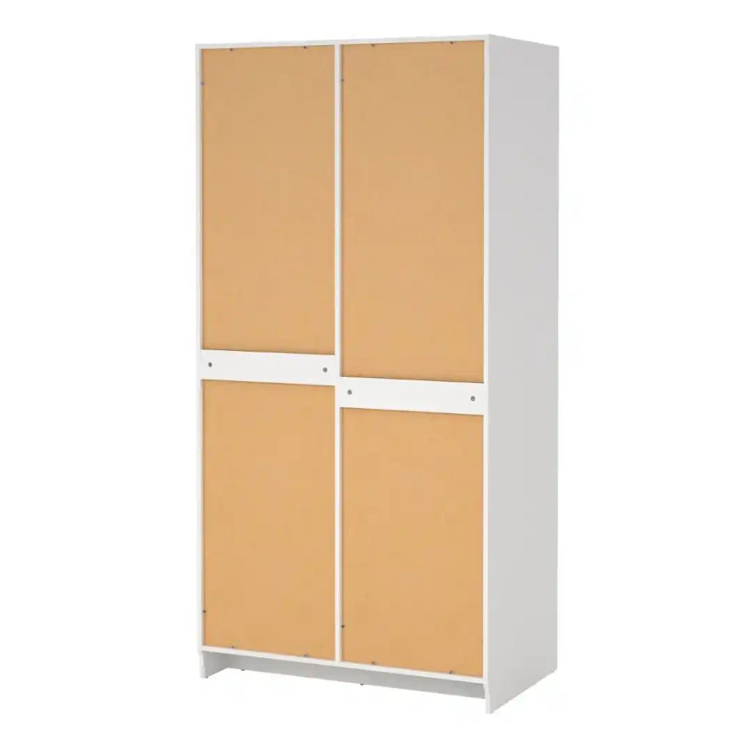Brande Wardrobe with 2 Frame Doors in White - Price Crash Furniture