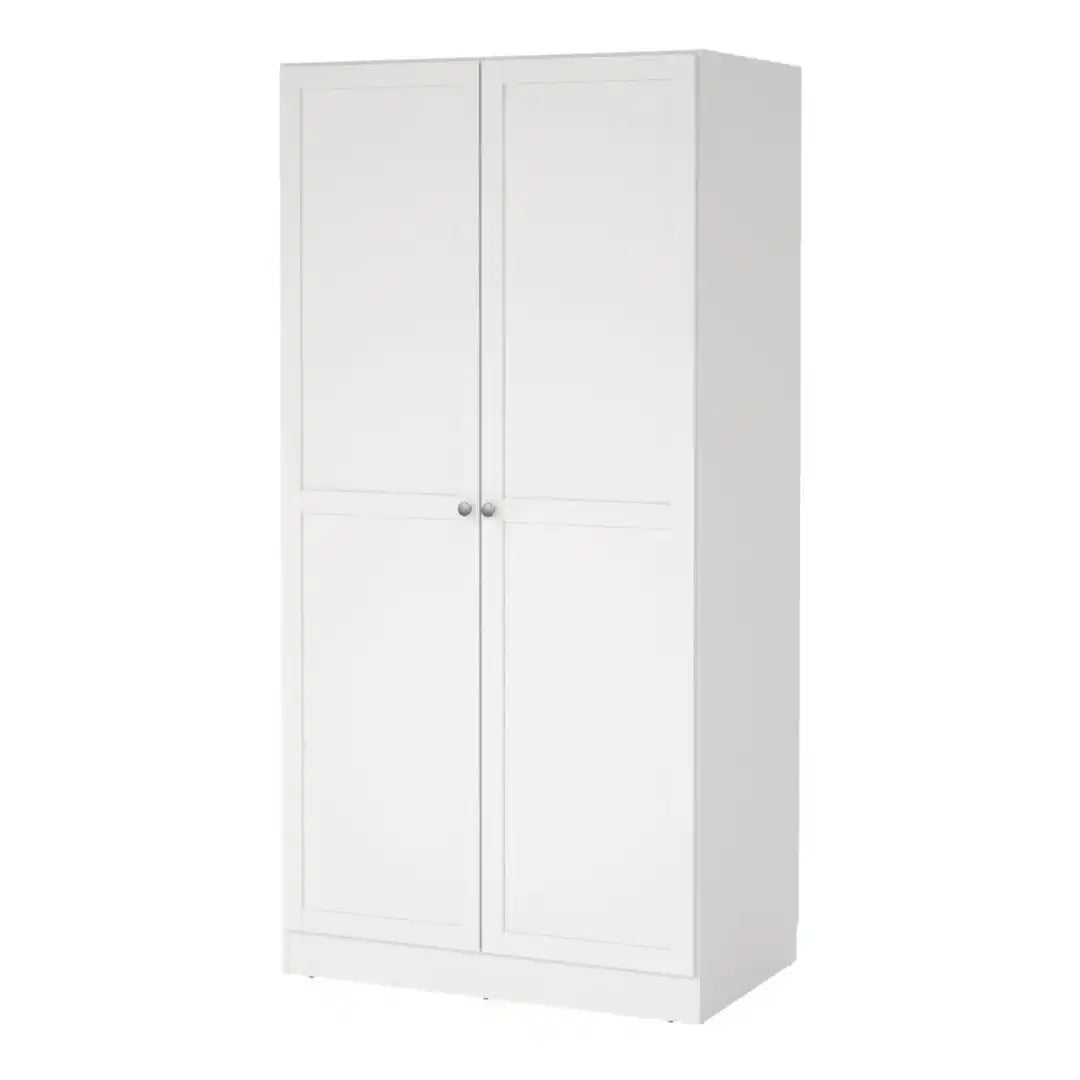 Brande Wardrobe with 2 Frame Doors in White - Price Crash Furniture