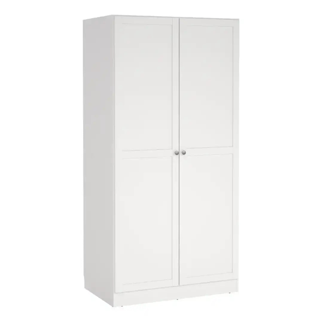 Brande Wardrobe with 2 Frame Doors in White - Price Crash Furniture
