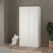 Brande Wardrobe with 2 Frame Doors in White - Price Crash Furniture