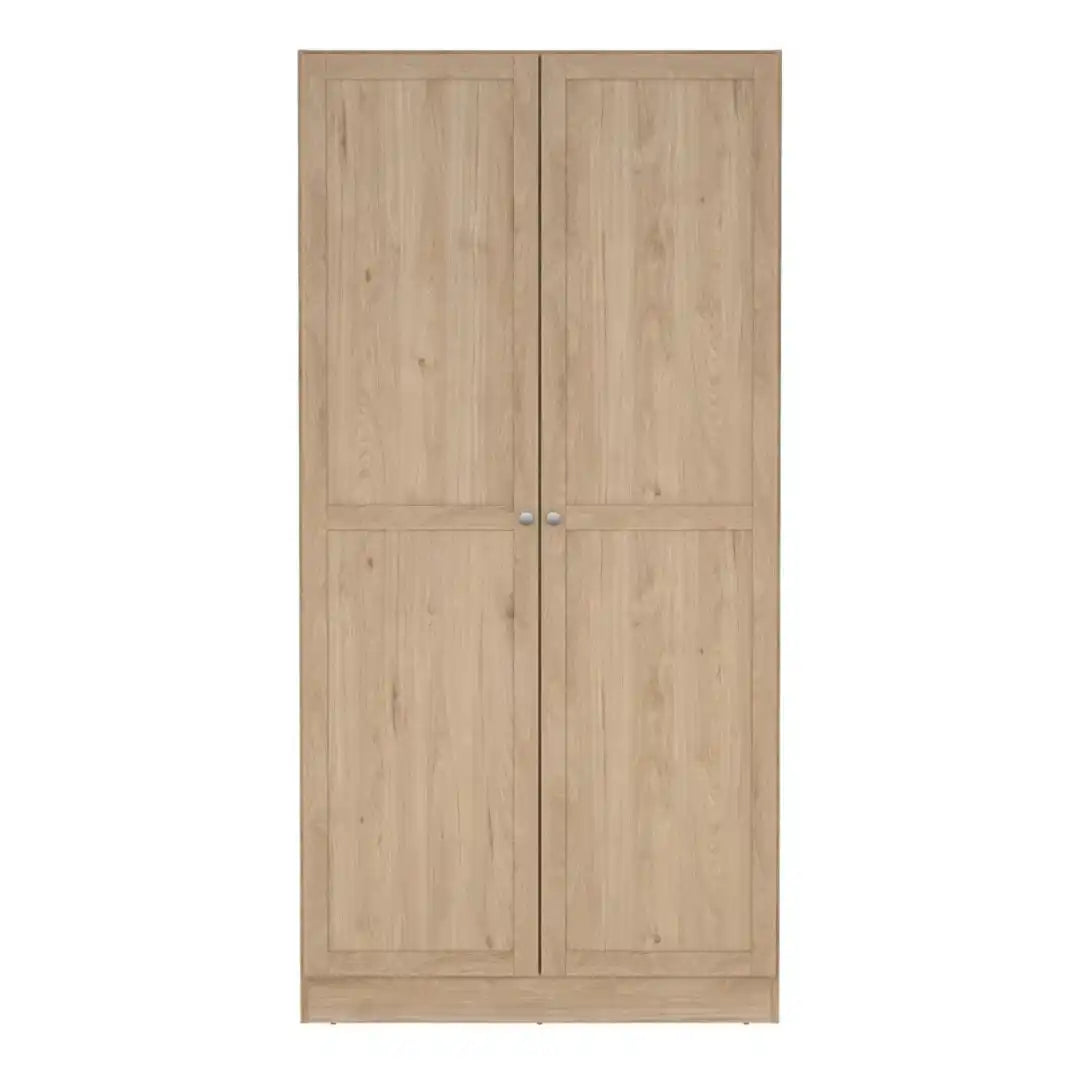 Brande Wardrobe with 2 Frame Doors in Jackson Hickory - Price Crash Furniture