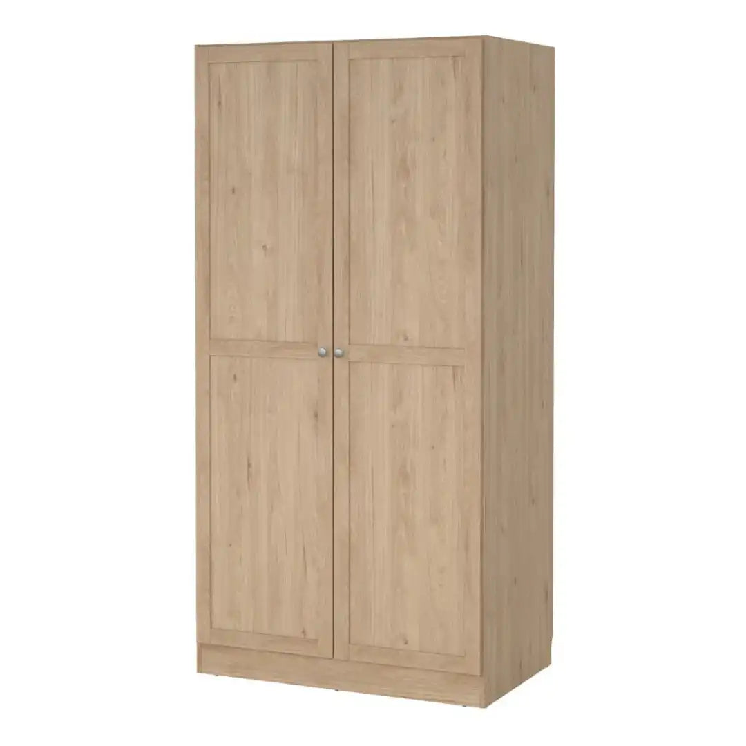 Brande Wardrobe with 2 Frame Doors in Jackson Hickory - Price Crash Furniture