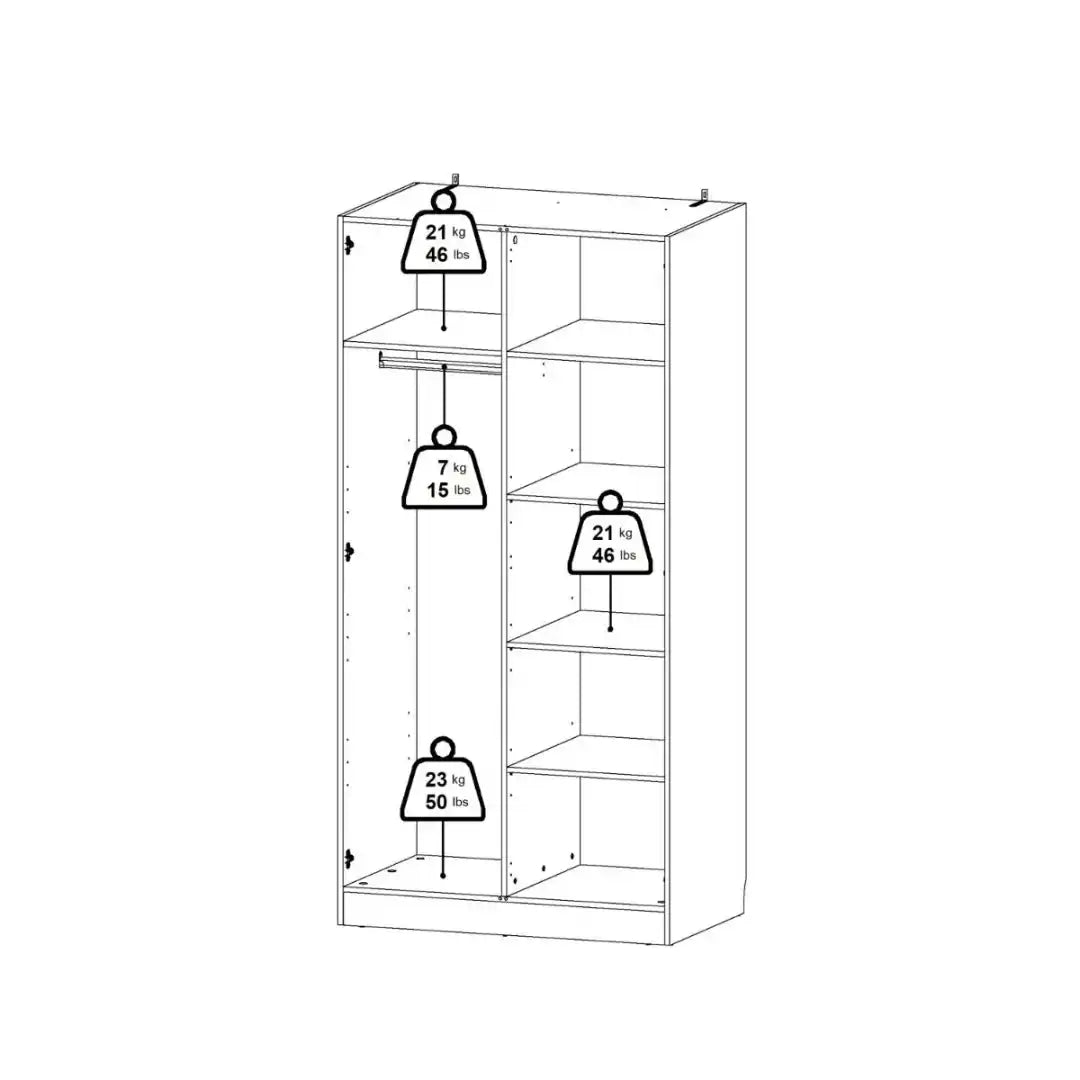 Brande Wardrobe with 2 Frame Doors in Jackson Hickory - Price Crash Furniture