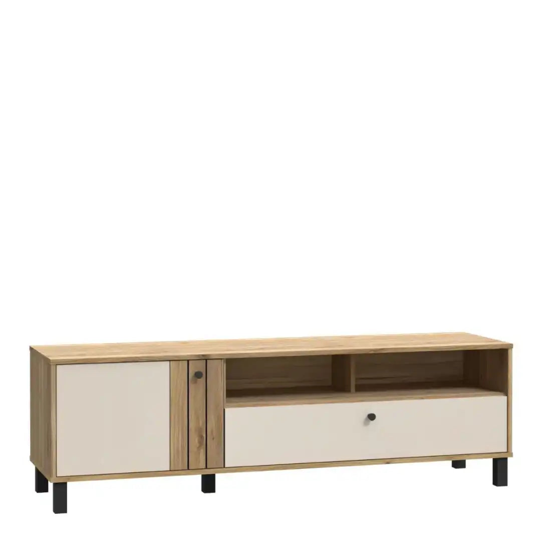 Grafton TV Unit in Cream and Oak - Price Crash Furniture