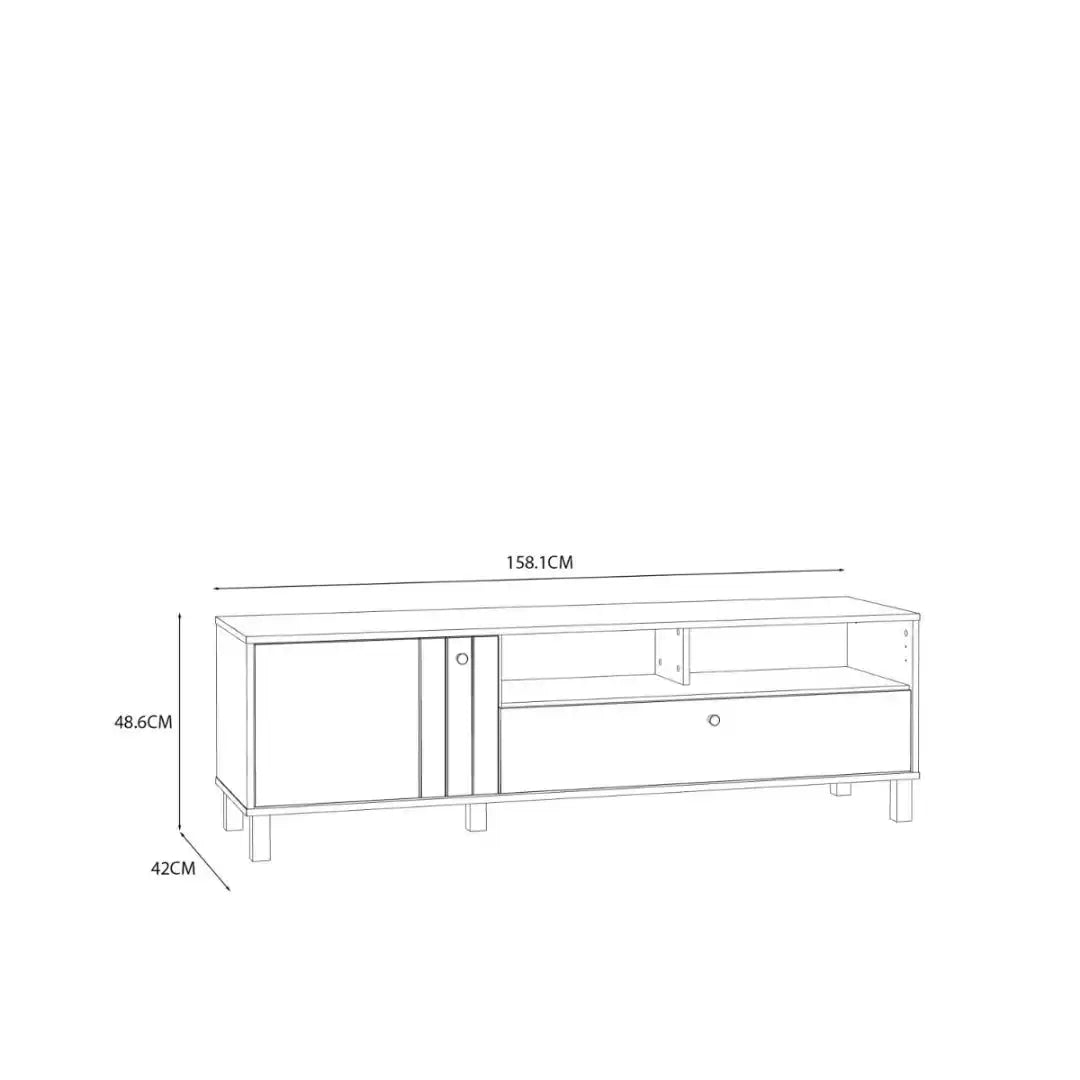 Grafton TV Unit in Cream and Oak - Price Crash Furniture