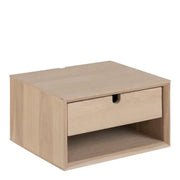 Century 1 Drawer Wall Mounted Bedside Table in Oak - Price Crash Furniture