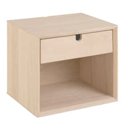 Century 1 Drawer Wall Mounted Bedside Table in White Oak - Price Crash Furniture