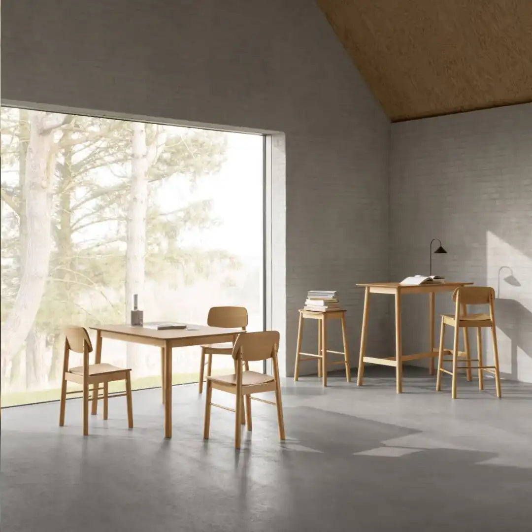 Barlow Bar Stool Without Back in Matt Oak Set of 2 - Price Crash Furniture