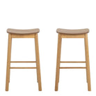 Barlow Bar Stool Without Back in Matt Oak Set of 2 - Price Crash Furniture