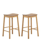 Barlow Bar Stool Without Back in Matt Oak Set of 2 - Price Crash Furniture