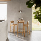 Barlow Bar Table in Matt Oak includes 2 Barlow Bar Stool in Matt Oak - Price Crash Furniture