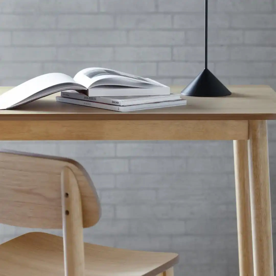 Barlow Rectangular Dining Table in Matt Oak includes 4 Barlow Dining Chair in Matt Oak - Price Crash Furniture