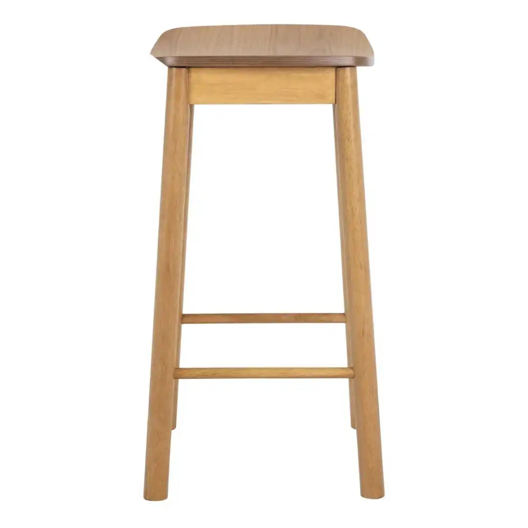 Barlow Bar Table in Matt Oak Includes 2 Barlow Bar Stool Without Back in Matt Oak - Price Crash Furniture