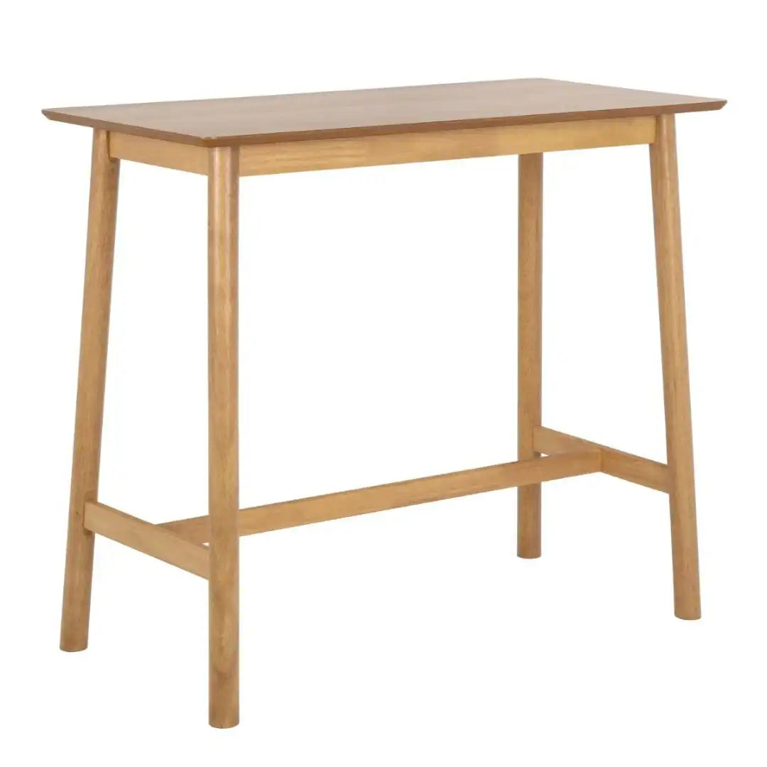 Barlow Bar Table in Matt Oak Includes 2 Barlow Bar Stool Without Back in Matt Oak - Price Crash Furniture