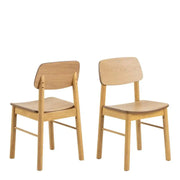 Barlow Dining Chair in Matt Oak Set of 2 - Price Crash Furniture