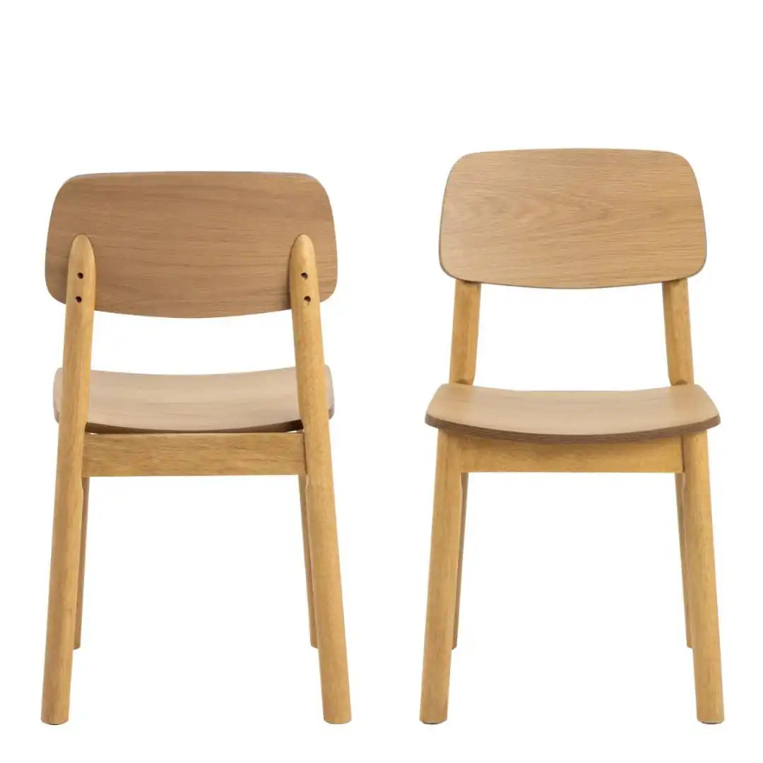 Barlow Dining Chair in Matt Oak Set of 2 - Price Crash Furniture