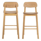 Barlow Bar Stool in Matt Oak Set of 2 - Price Crash Furniture