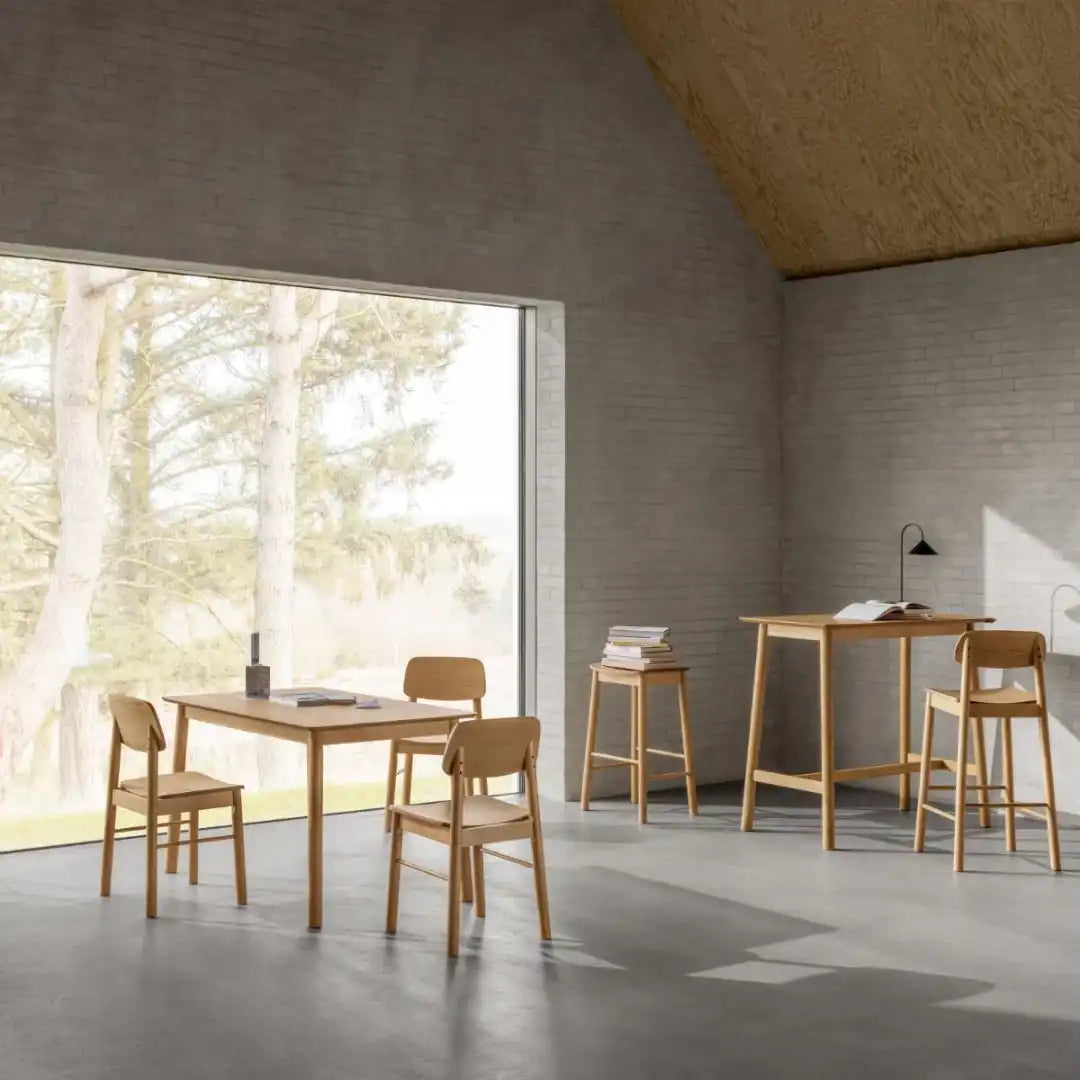 Barlow Bar Stool in Matt Oak Set of 2 - Price Crash Furniture